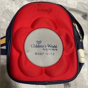 Used kids Backpack from Everland Theme Park, Korea- red/ blue / yellow